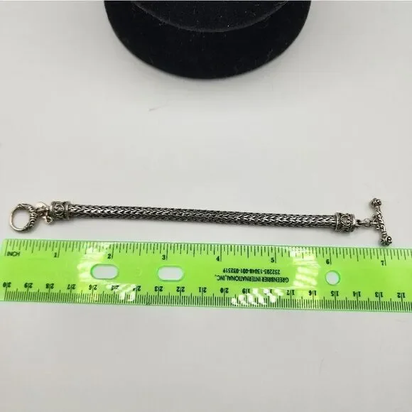 Sterling Silver Byzantine Toggle Bracelet 7" NWOT - Picture 2 of 6